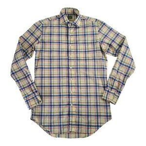 Sid Mashburn Yellow Plaid Multi  Long Sleeve Button Up Shirt S